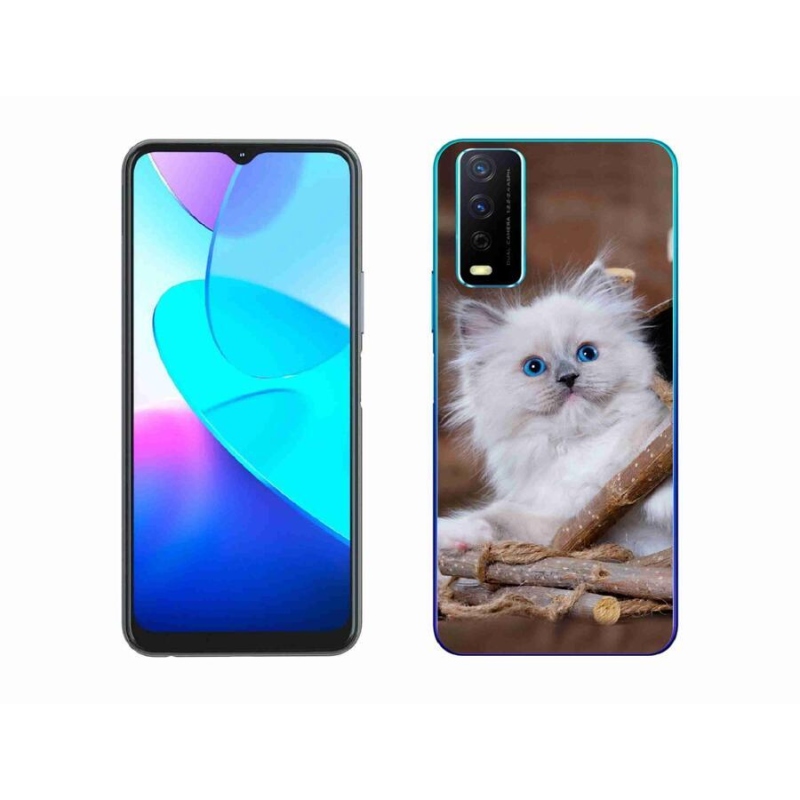Gél védőhuzat mmCase a Vivo Y11s/Y20s készülékhez - fehér cica