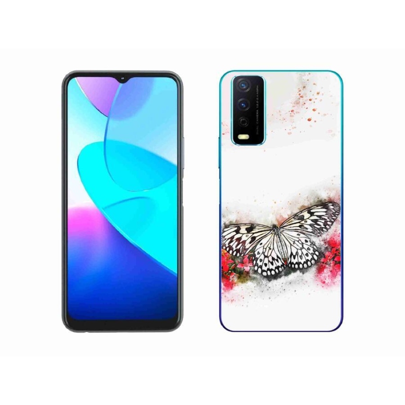 Zselés borítás mmCase a Vivo Y11s/Y20s készülékhez - fekete és fehér pillangó