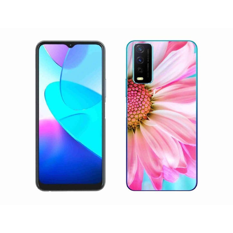 Gél védőhuzat mmCase Vivo Y11s/Y20s készülékhez - rózsaszín virág