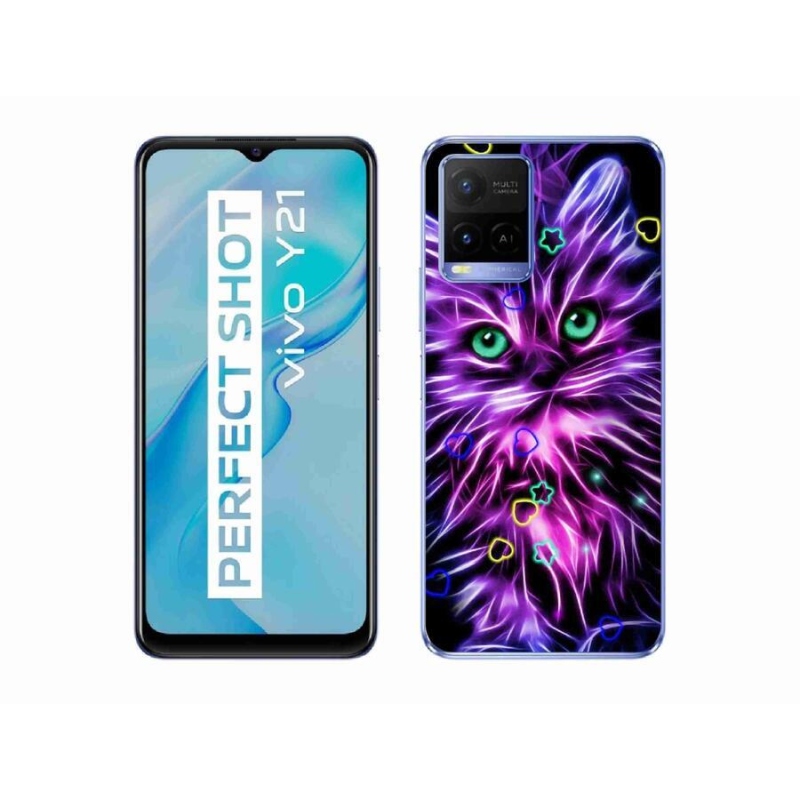 Zselés borító mmCase a Vivo Y21/Y21s/Y33s modellekhez - absztrakt macska