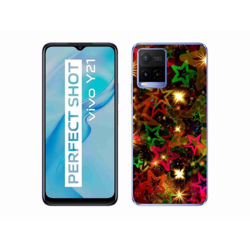Gél borító mmCase a Vivo Y21/Y21s/Y33s készülékhez - színes csillagok