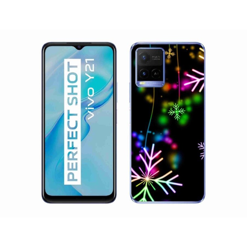 Zselés borítás mmCase mobiltelefonhoz Vivo Y21/Y21s/Y33s - színes pelyhek