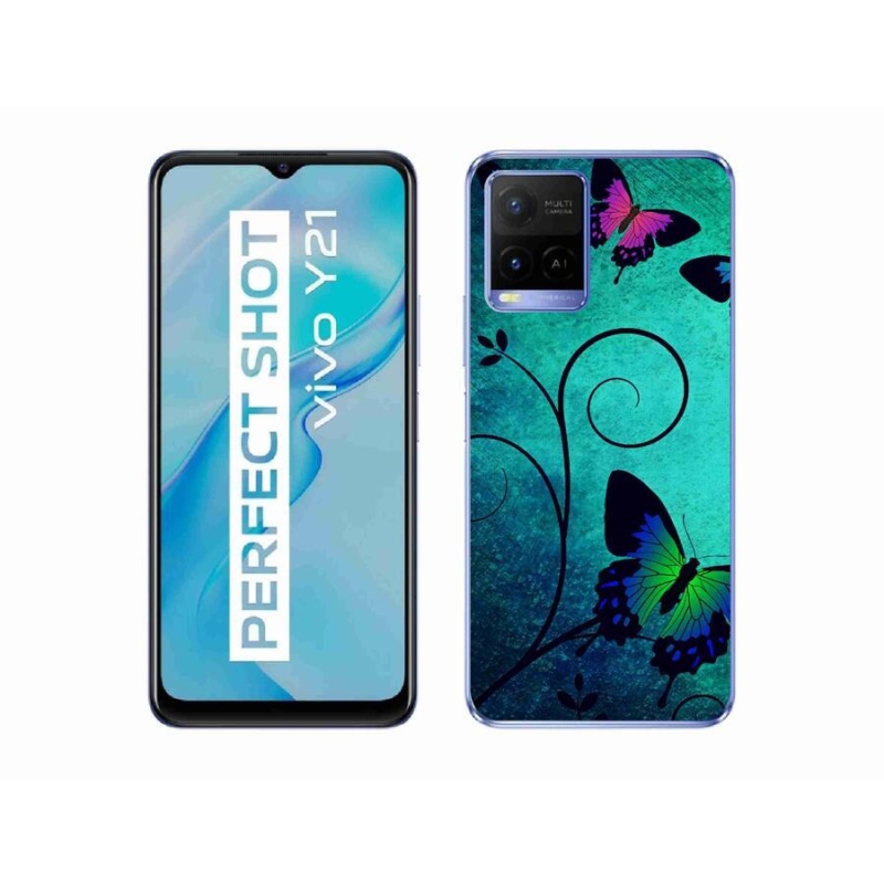 Gél védőhuzat mmCase mobiltelefonhoz Vivo Y21/Y21s/Y33s - színes pillangók
