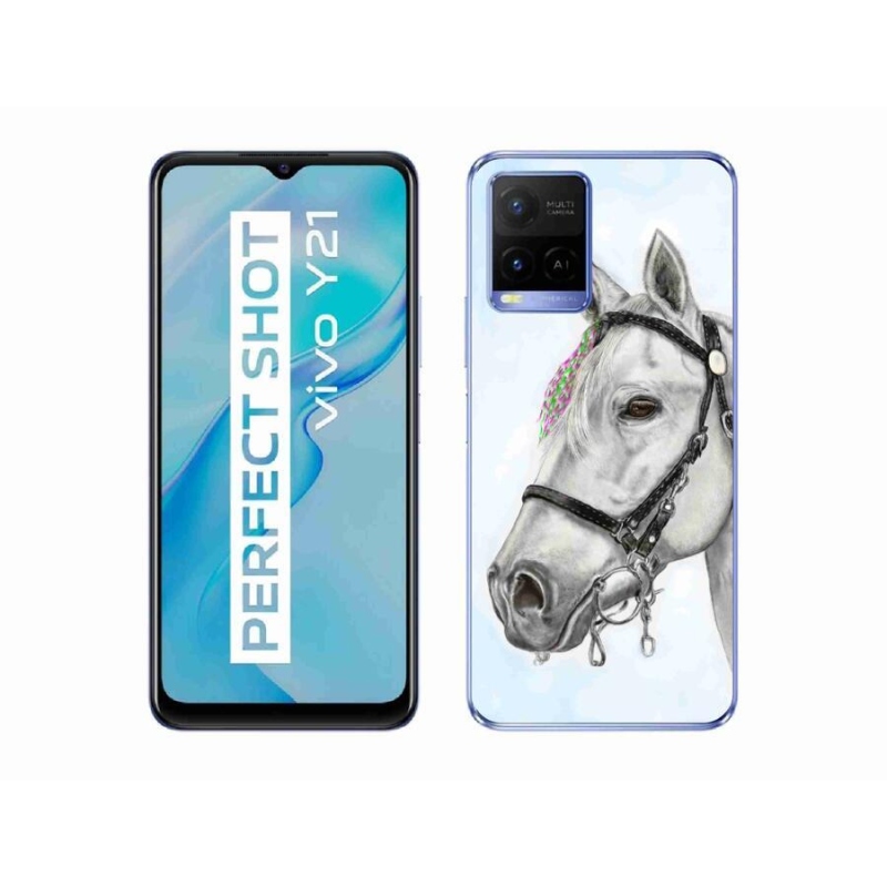 Zselés tok mmCase a Vivo Y21/Y21s/Y33s készülékhez - fehér ló 1