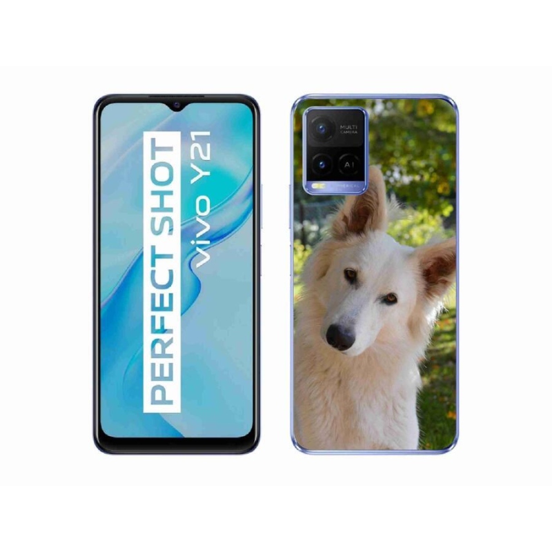 Zselés borítás mmCase a Vivo Y21/Y21s/Y33s készülékhez - fehér svájci juhász 1