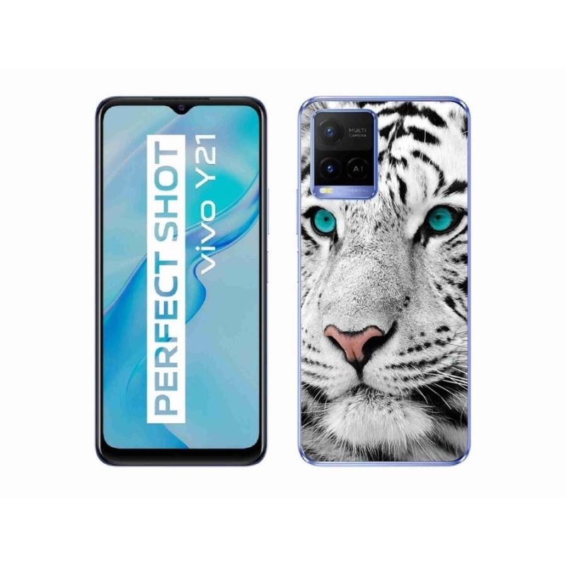 Zselés borítás mmCase a Vivo Y21/Y21s/Y33s készülékhez - fehér tigris