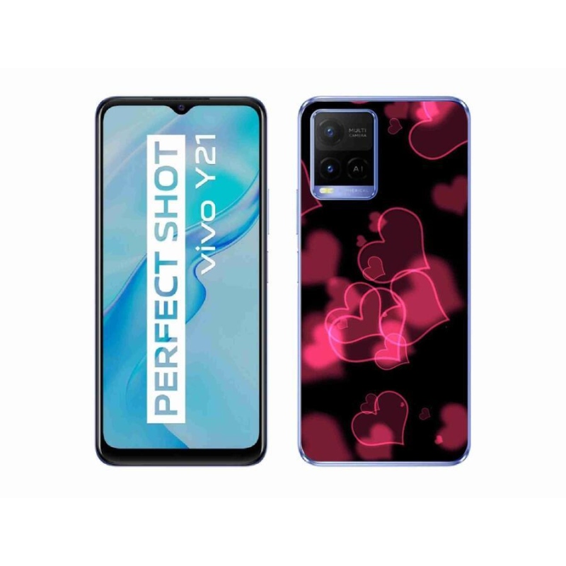 Zselés borítás mmCase a Vivo Y21/Y21s/Y33s készülékhez - piros szívek