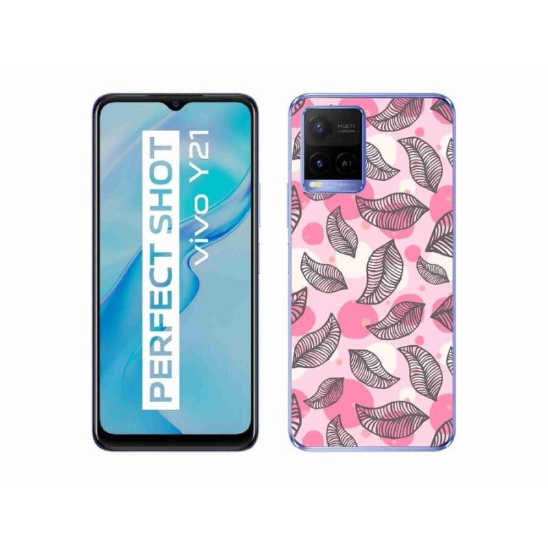 Zselés borító mmCase a Vivo Y21/Y21s/Y33s készülékhez - rajzfilmes hulló levelek