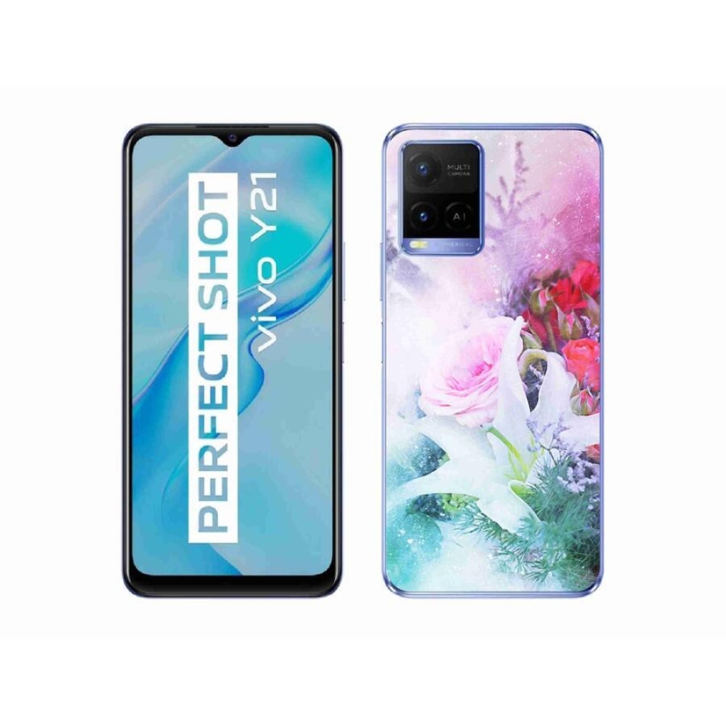 Zselés borítás mmCase a Vivo Y21/Y21s/Y33s készülékhez - Virágok 4