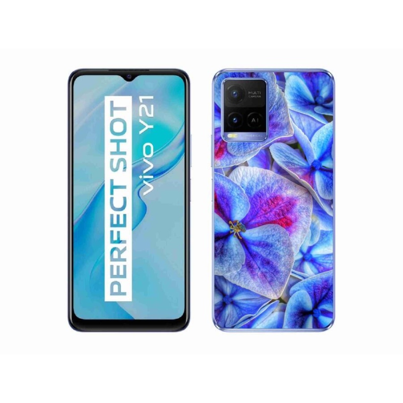 Gél védőhuzat mmCase a Vivo Y21/Y21s/Y33s készülékhez - kék virágok 1