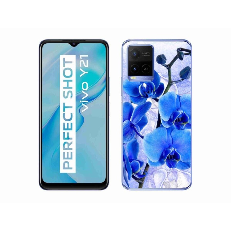 Gél védőhuzat mmCase a Vivo Y21/Y21s/Y33s készülékhez - kék virágok