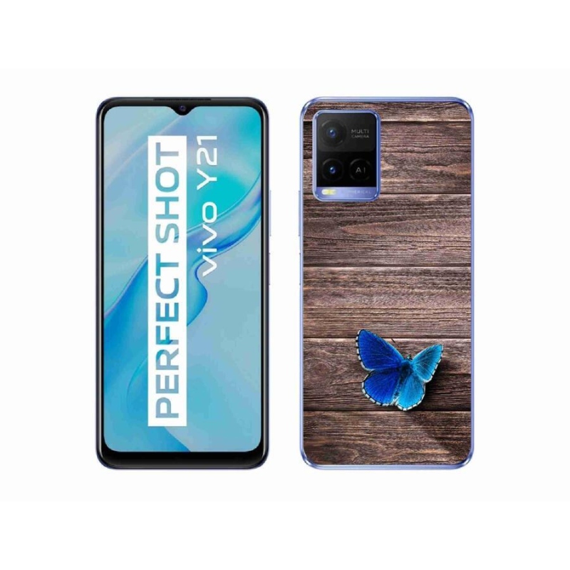 Zselés tok mmCase a Vivo Y21/Y21s/Y33s készülékhez - kék pillangó 1