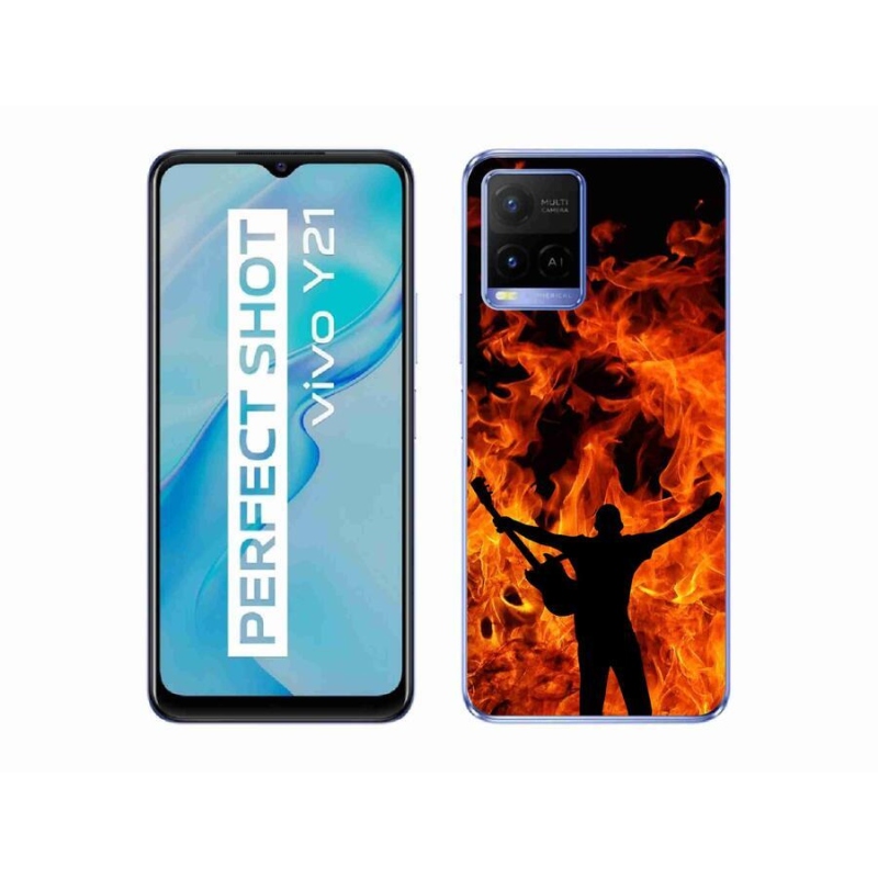 Gél borító mmCase a Vivo Y21/Y21s/Y33s Vivo Y21/Y21s/Y33s - zenész és tűz