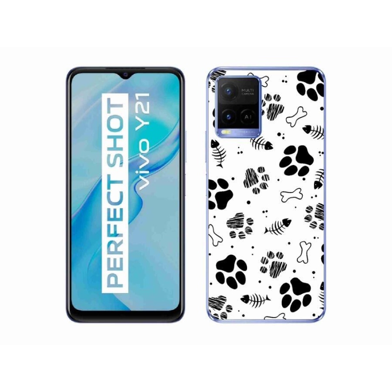 Zselés borítás mmCase a Vivo Y21/Y21s/Y33s készülékhez - kutyamancsok 1