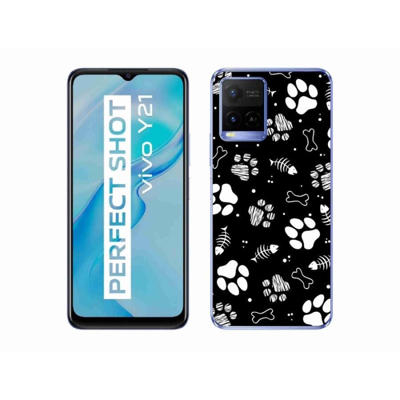 Gél borítás mmCase a Vivo Y21/Y21s/Y33s készülékhez - kutyamancsok