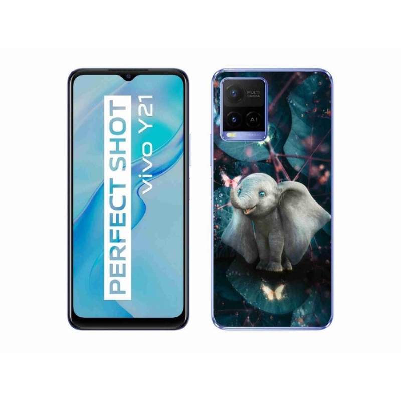 Gél borító mmCase a Vivo Y21/Y21s/Y33s készülékhez - aranyos elefánt