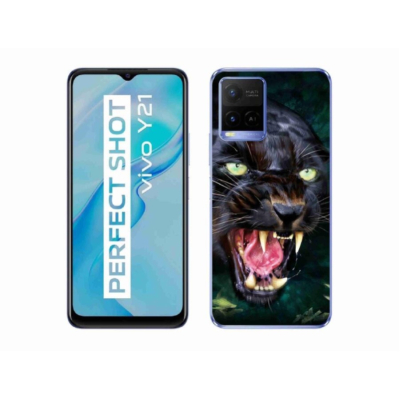 Gél borítás mmCase a Vivo Y21/Y21s/Y33s készülékhez - dühös fekete párduc