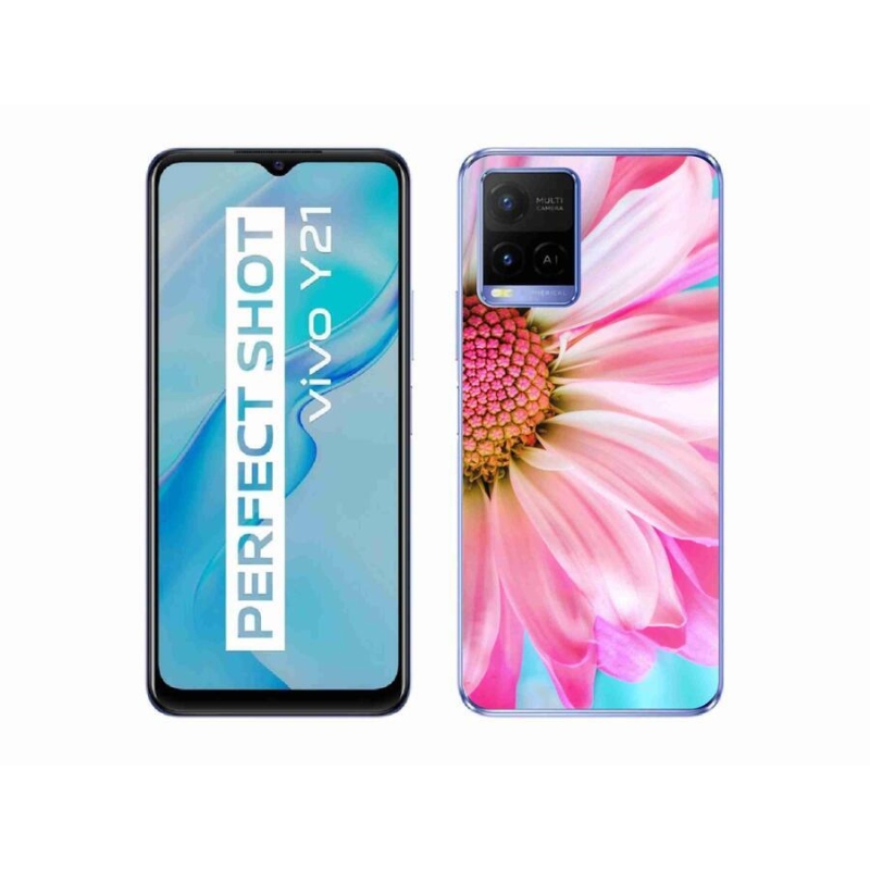 Gél védőhuzat mmCase a Vivo Y21/Y21s/Y33s készülékhez - rózsaszín virág