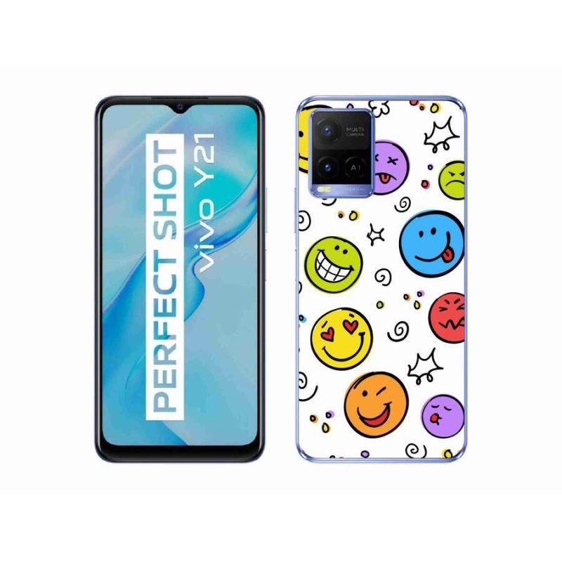 Zselés borító mmCase a Vivo Y21/Y21s/Y33s készülékhez - smiley-k