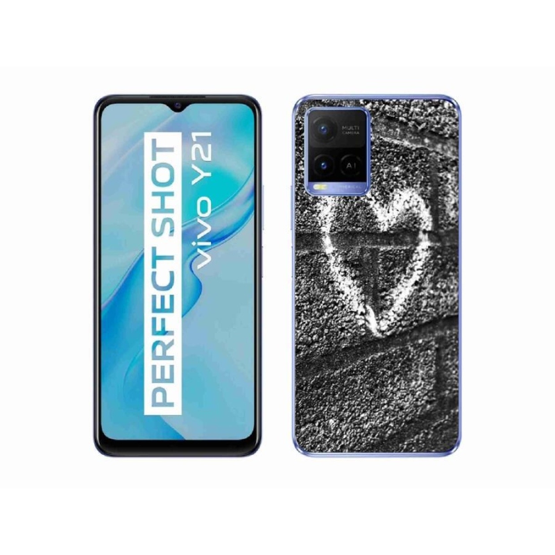 Zselés borítás mmCase a Vivo Y21/Y21s/Y33s készülékhez - szív a falon