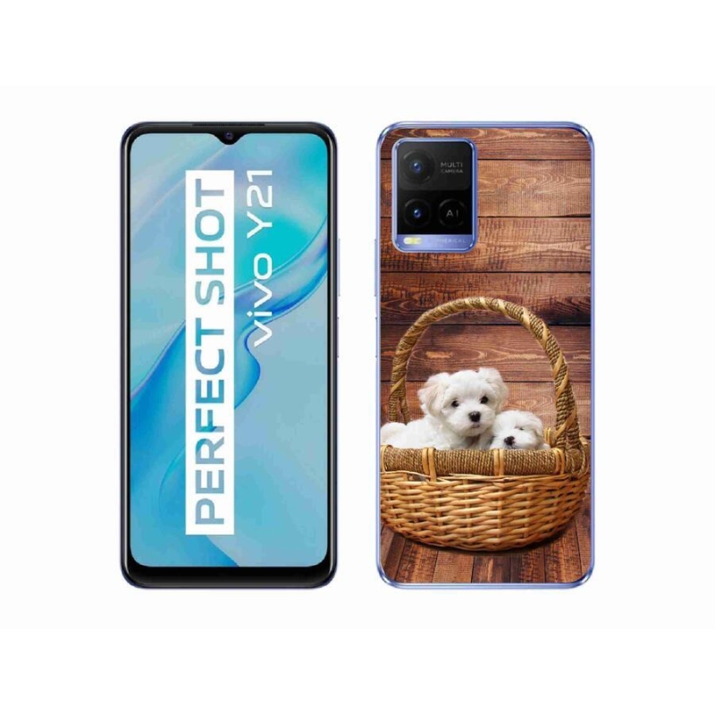 Zselés borítás mmCase a Vivo Y21/Y21s/Y33s készülékhez - kölyökkutyák