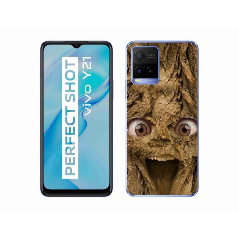 Gél borítás mmCase a Vivo Y21/Y21s/Y33s készülékhez - boldog fa szemekkel