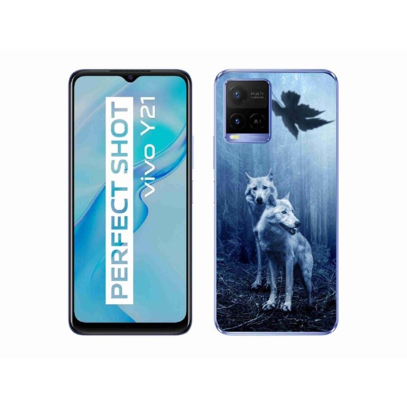 Gél borítás mmCase a Vivo Y21/Y21s/Y33s készülékhez - farkasok az erdőben