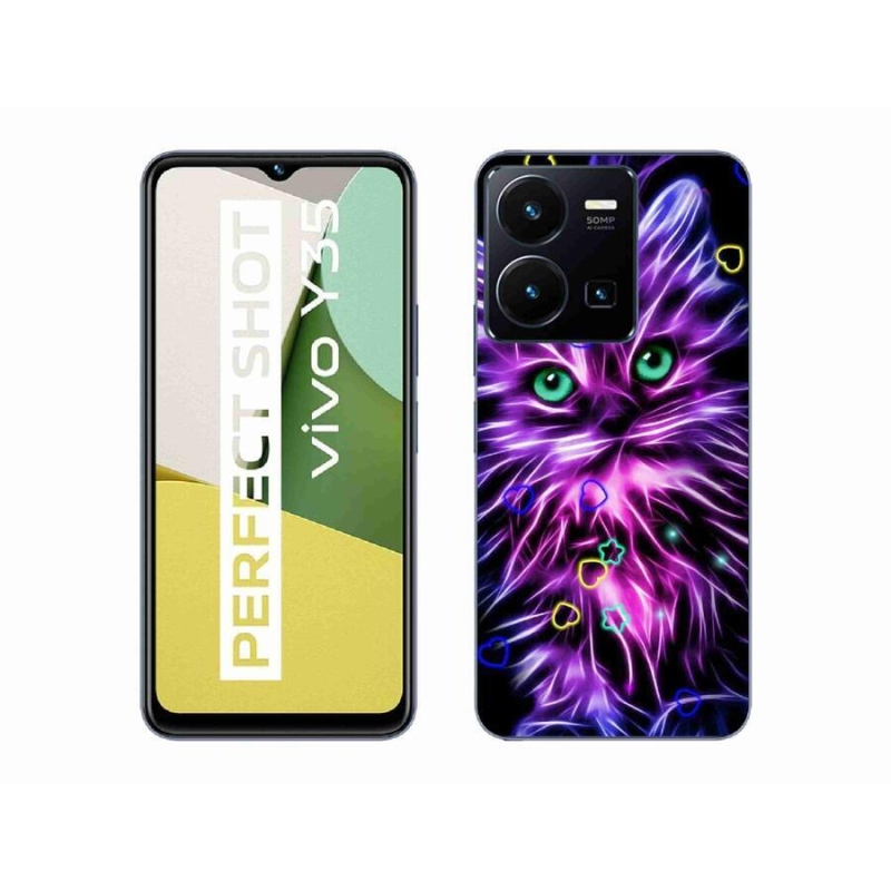 Zselés borító mmCase a Vivo Y35-hez - absztrakt macska