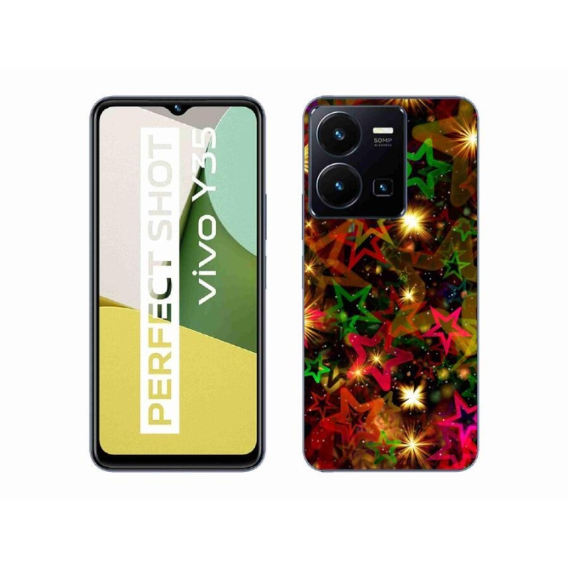 Gél borító mmCase mobil Vivo Y35 - színes csillagok
