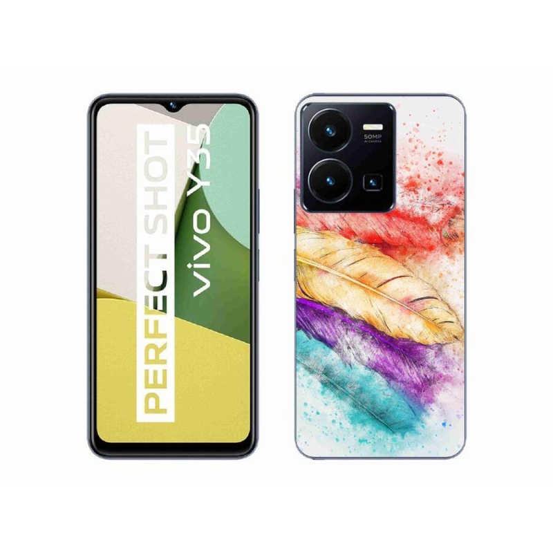 Gél borító mmCase a mobil Vivo Y35 - színes tollhoz