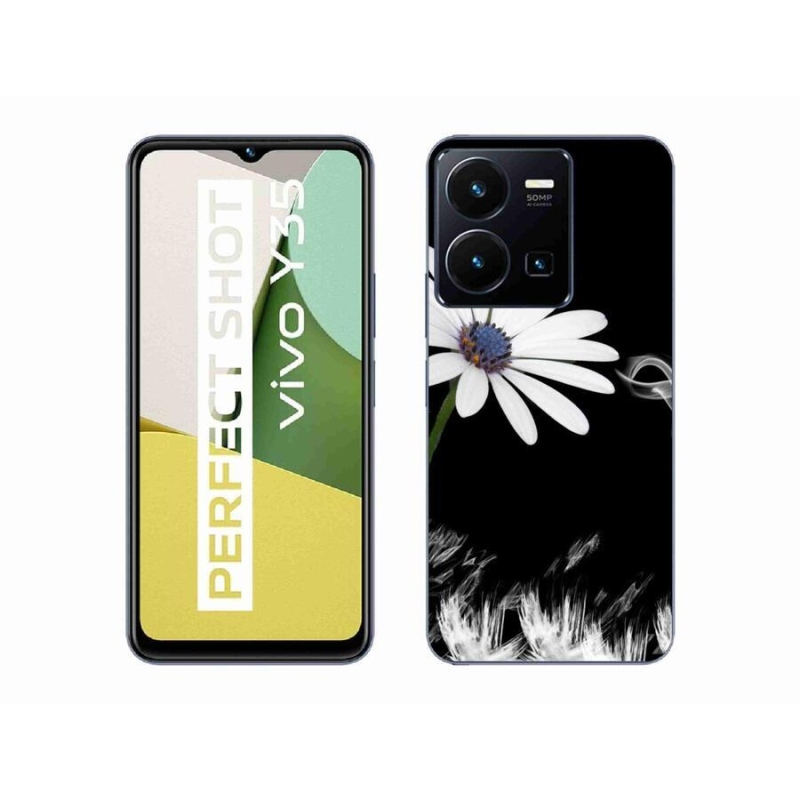 Gél védőhuzat mmCase a Vivo Y35 készülékhez - fehér virág