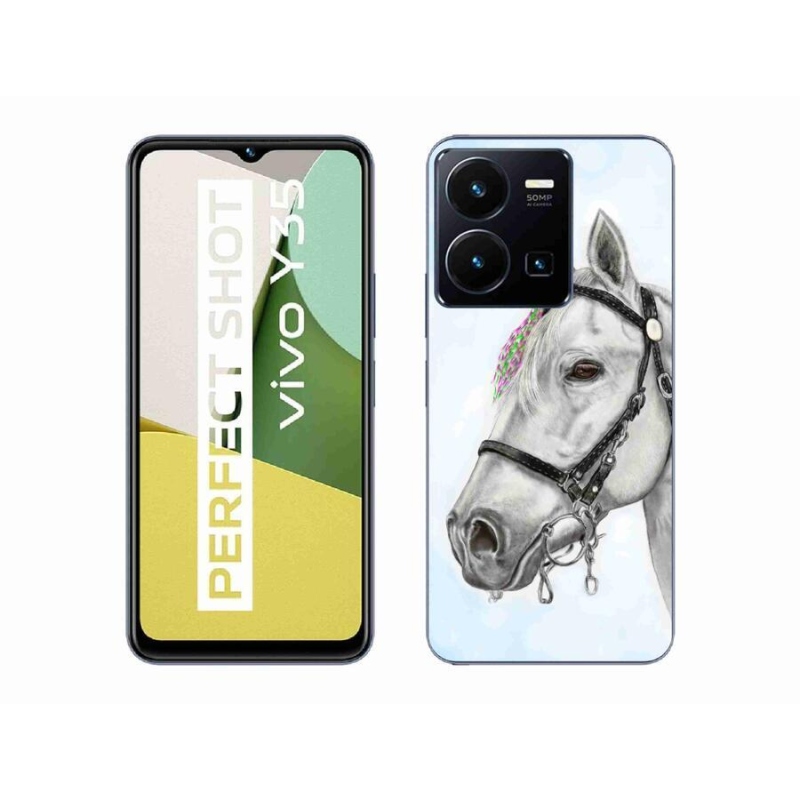 Zselés borítás mmCase a Vivo Y35-hez - fehér ló 1