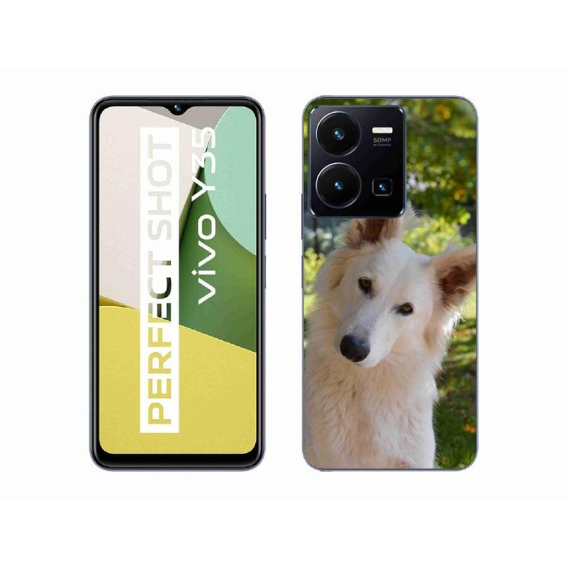 Zselés borítás mmCase a Vivo Y35 készülékhez - fehér Svájci juhász 1