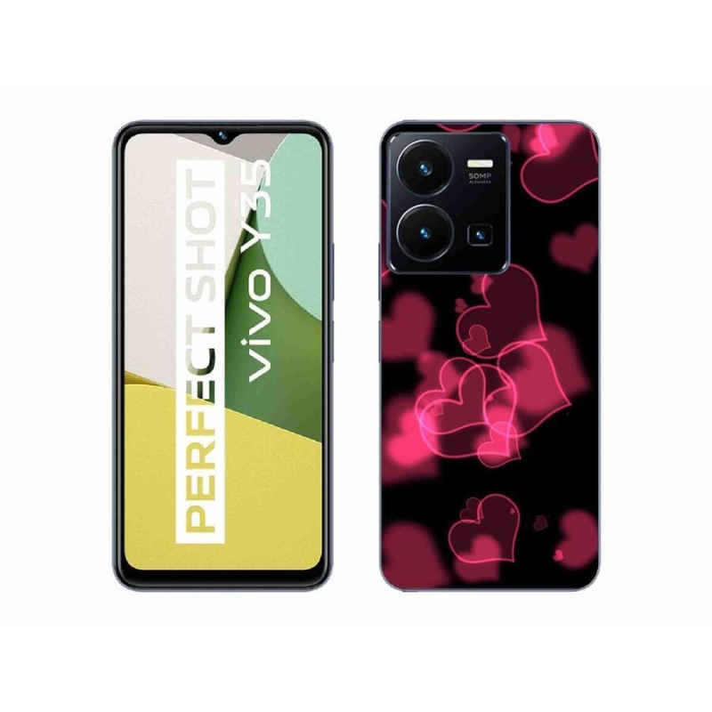 Zselés borítás mmCase a Vivo Y35 készülékhez - piros szívek
