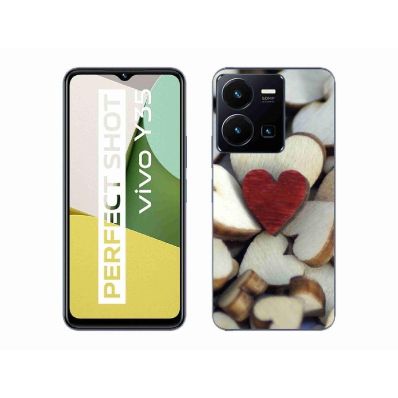 Gél borítás mmCase a Vivo Y35 készülékhez - gravírozott piros szív