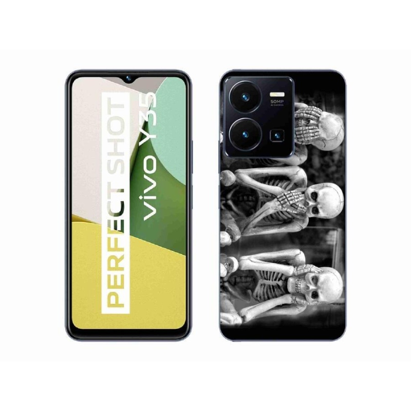 Zselés borítás mmCase a Vivo Y35 készülékhez - csontvázak