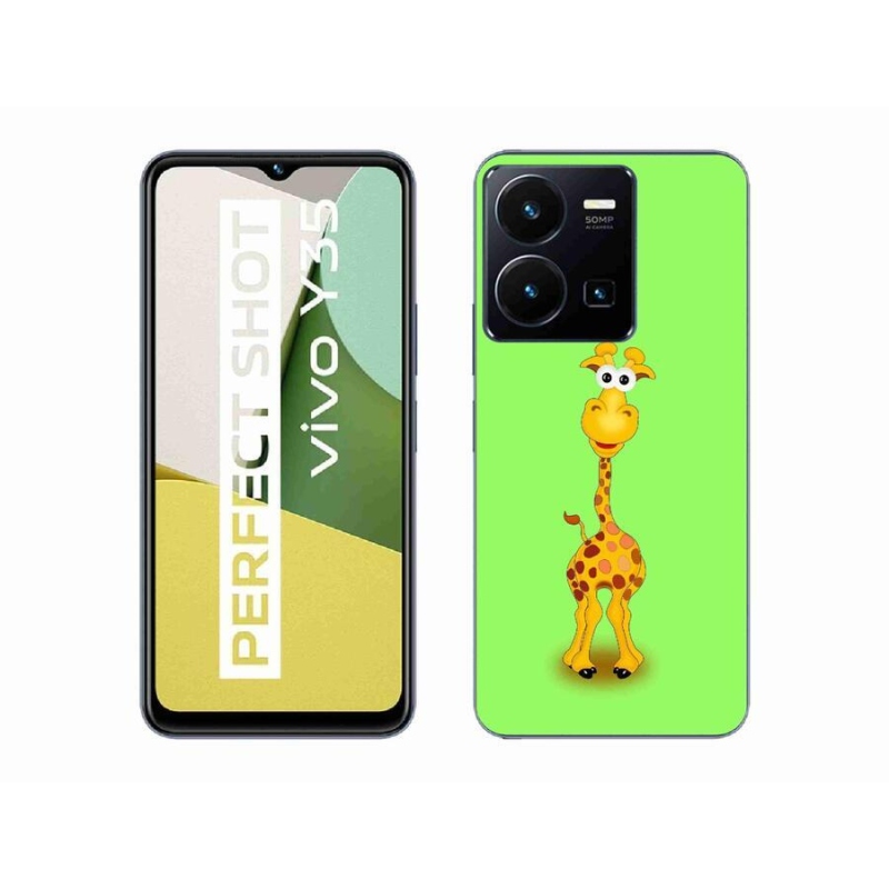 Gél borító mmCase mobil Vivo Y35 - rajzfilm zsiráfhoz