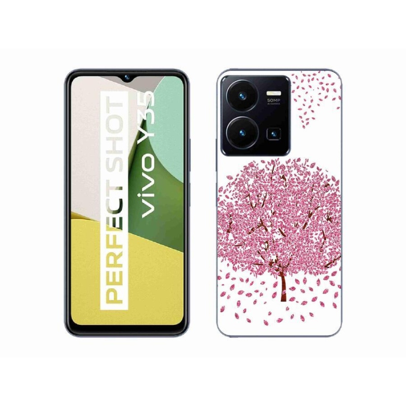 Gél borító mmCase a Vivo Y35 készülékhez - rajzfilmfa levelekkel