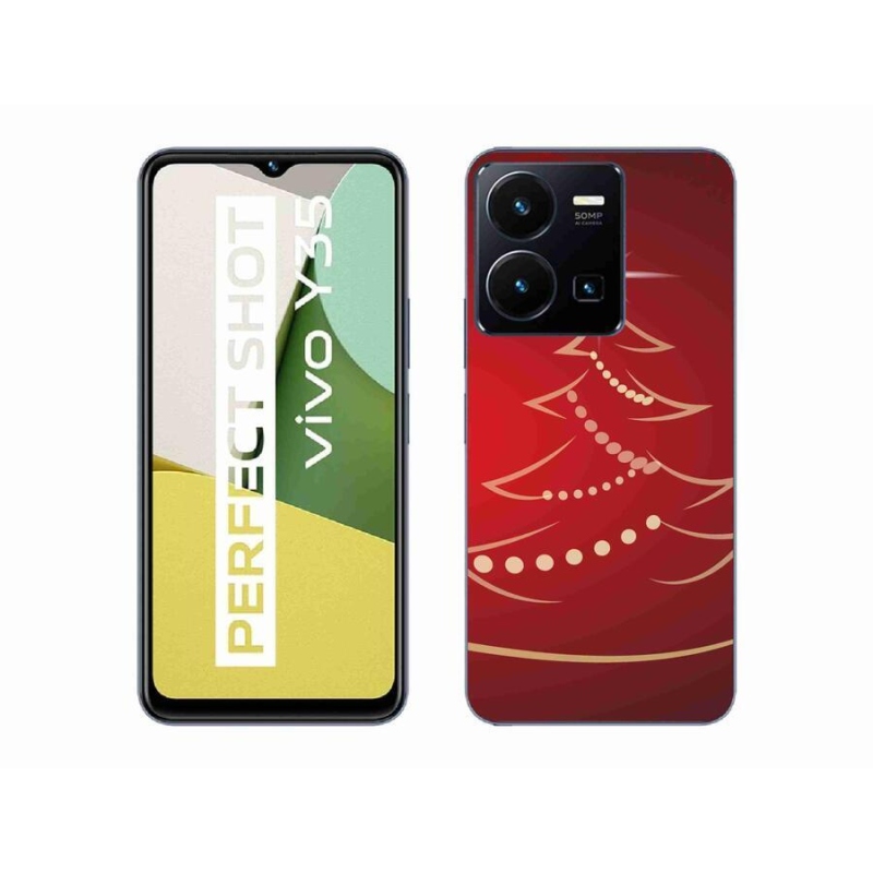 Gél borító mmCase a Vivo Y35-hez - karácsonyfa karikatúra
