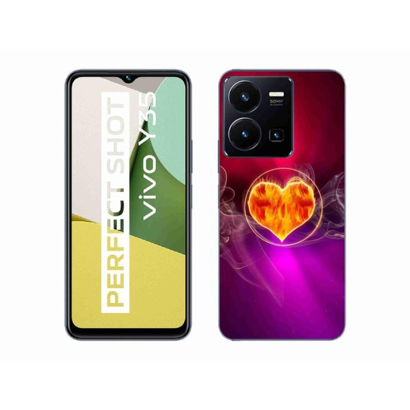 Gél borító mmCase a Vivo Y35 készülékhez - tüzes szív