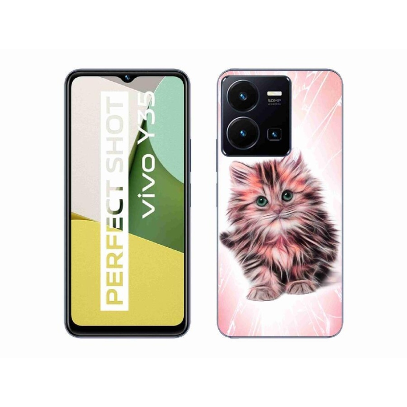 Gél borítás mmCase a Vivo Y35 készülékhez - aranyos cica