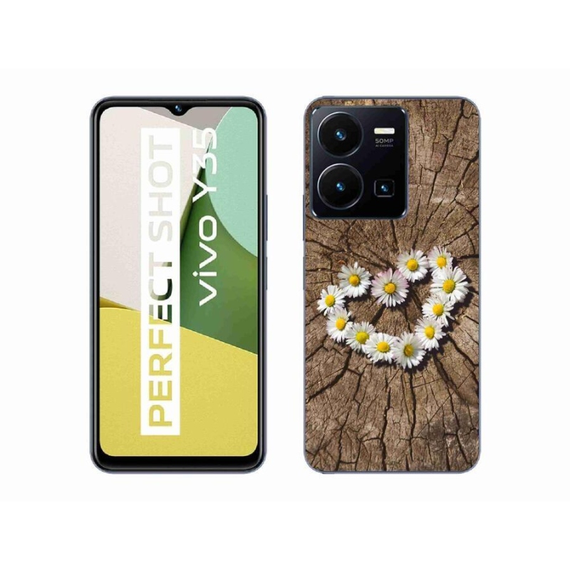 Gél borító mmCase a mobil Vivo Y35-hez - százszorszépek szíve