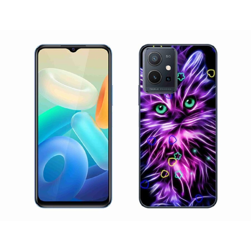 Zselés borító mmCase a Vivo Y55 5G készülékhez - absztrakt macska