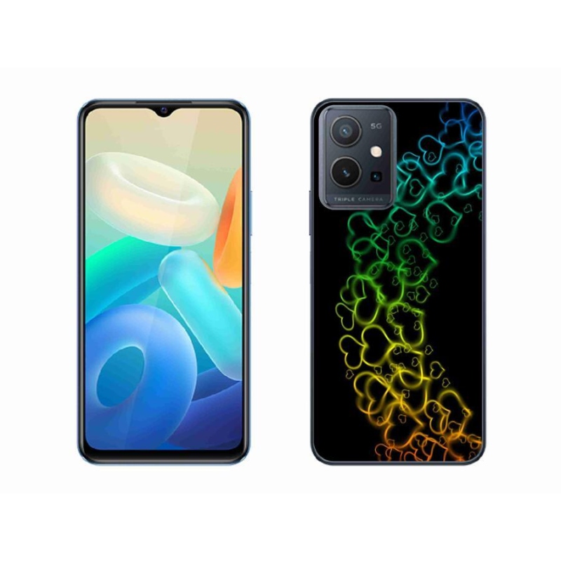 Gél borító mmCase a Vivo Y55 5G készülékhez - színes szívek