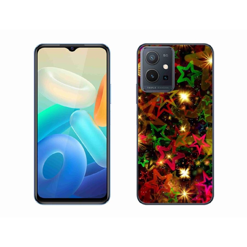 Gél borító mmCase a Vivo Y55 5G készülékhez - színes csillagok