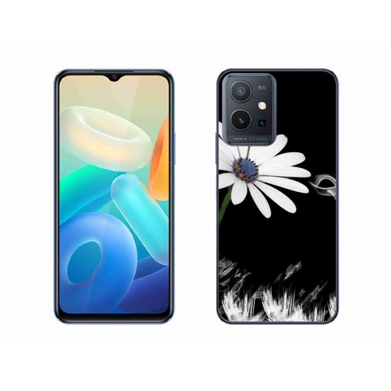 Gél védőhuzat mmCase a Vivo Y55 5G készülékhez - fehér virág