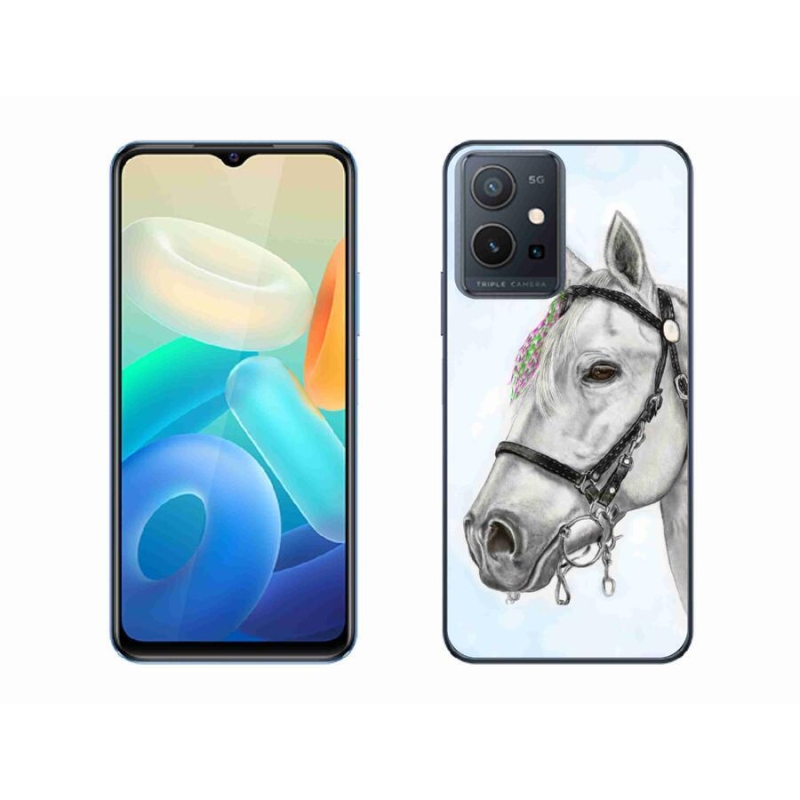Zselés borítás mmCase a Vivo Y55 5G készülékhez - fehér ló 1