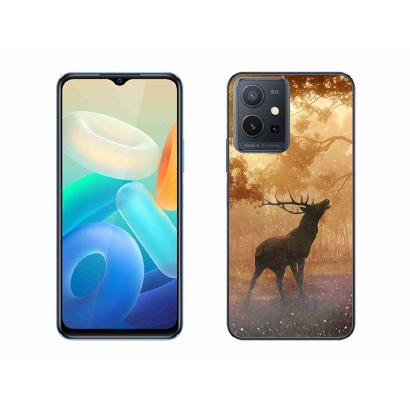 Zselés borítás mmCase a Vivo Y55 5G-hez - szarvas a vadászaton