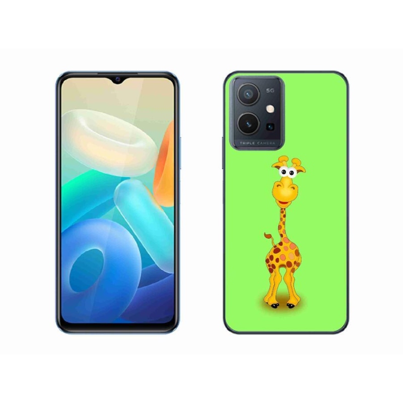 Gél borító mmCase a Vivo Y55 5G készülékhez - rajzfilm zsiráf