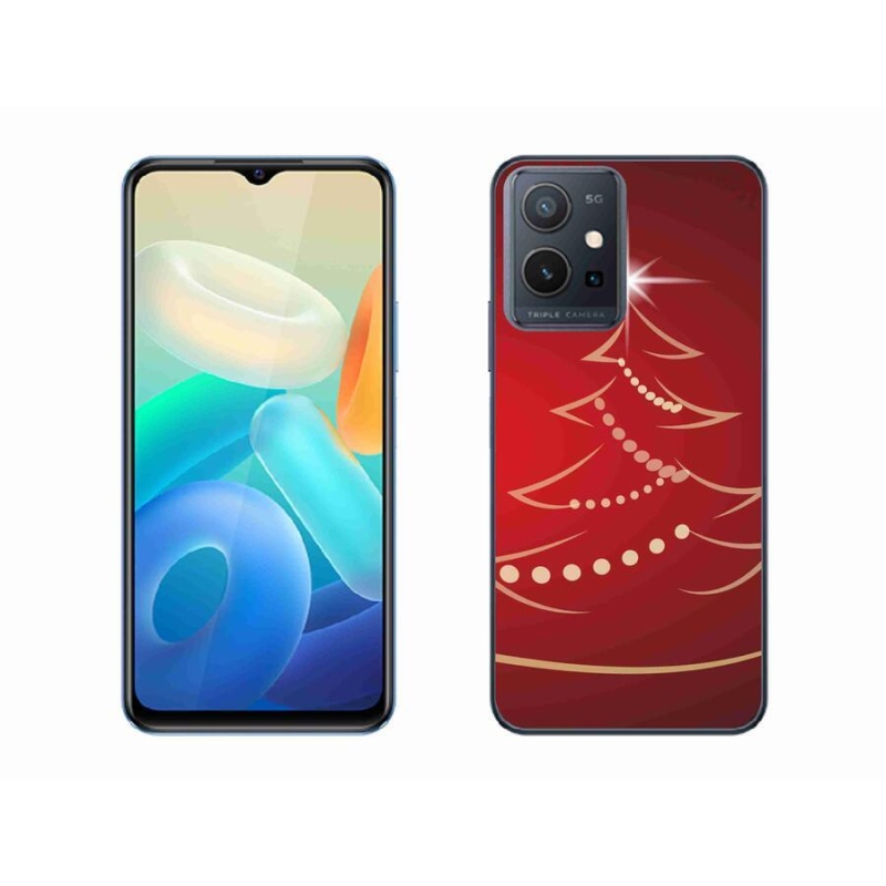 Gél borító mmCase a Vivo Y55 5G-hez - karácsonyfa karikatúra